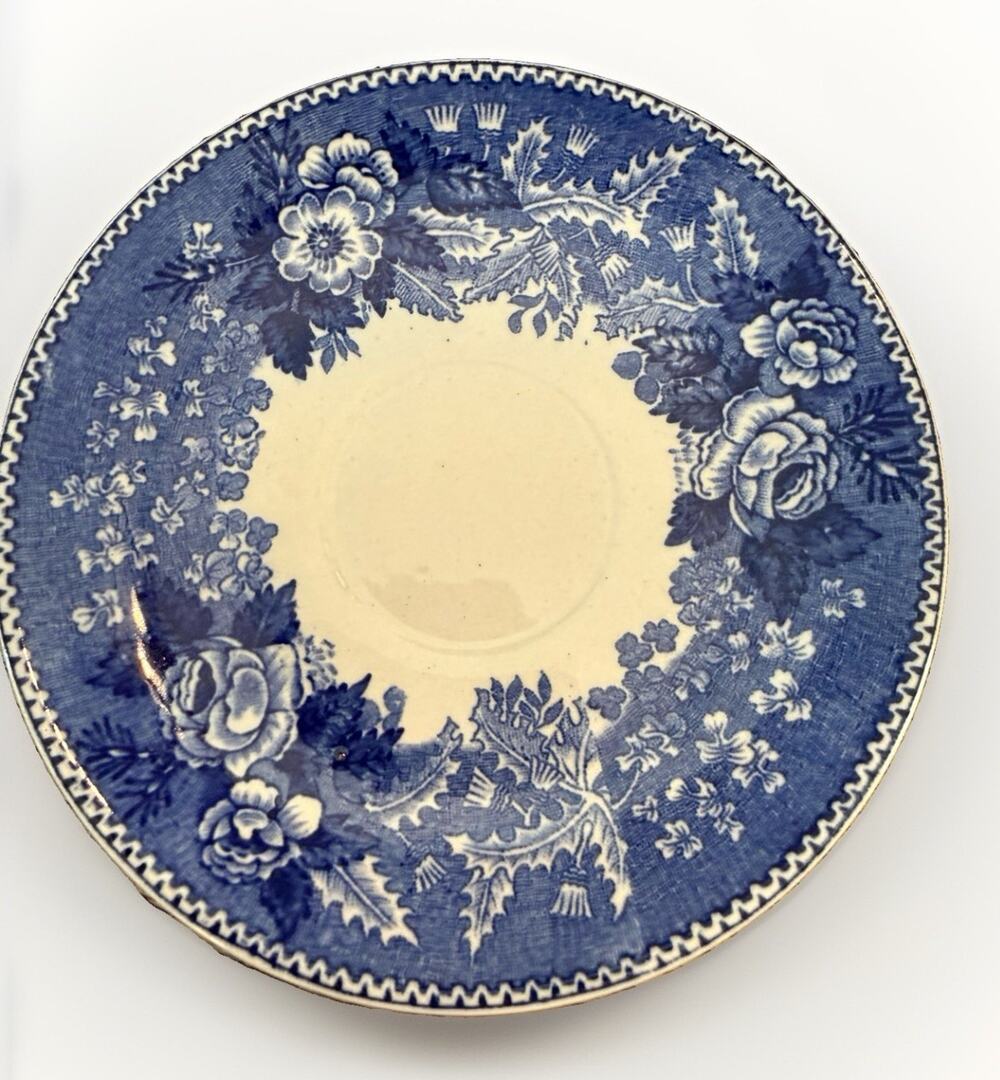Vintage Old English Staffordshire Blue Jonroth Tea Coffee Cup Plate Dish 5" Wide